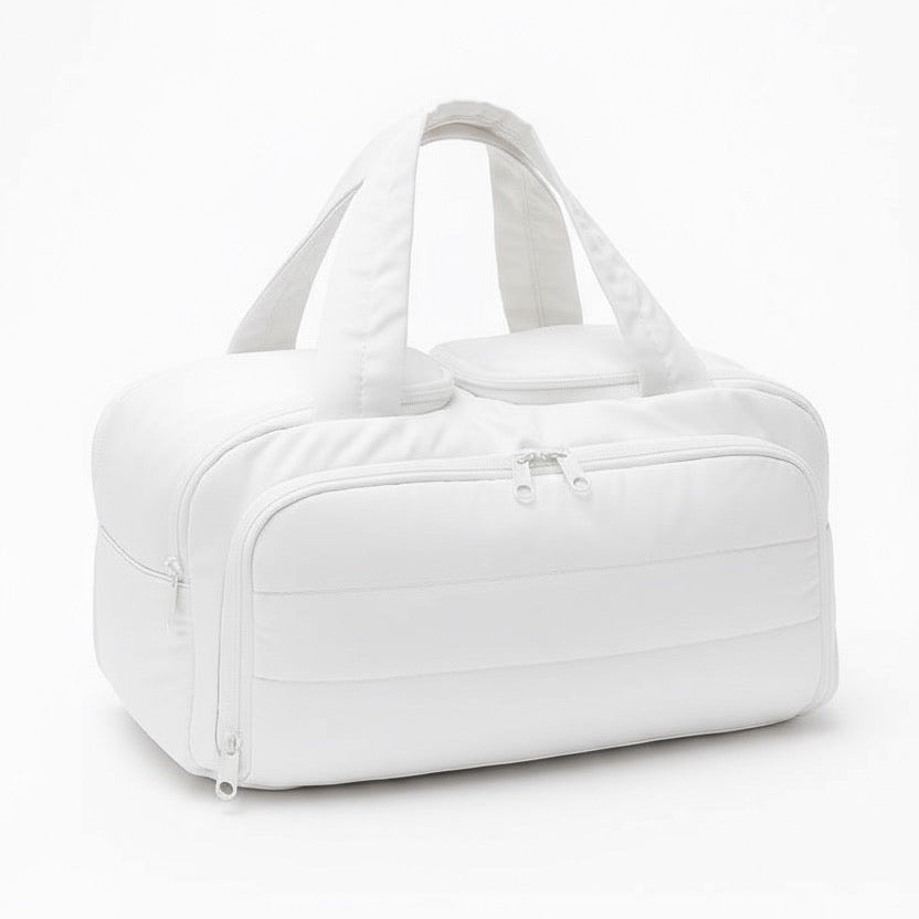 Cosmetic Travel Bag for Women | Large Lightweight Wide-Open Toiletry & Makeup Bag Organizer with Handle | Puffy Cosmetic Storage Bag for Accessories | Waterproof Cosmetic Bag