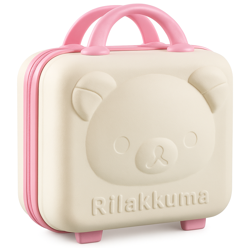 Cute Portable Makeup Travel Case Hand Luggage, Mini Carrying Makeup Case Suitcase with Elastic Band, Small Hard Shell Cosmetic Case for Travel Camping Women Girls